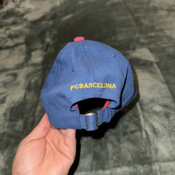 FC Barcelona Cap OS Red Blue Cotton Soccer Football Adjustable Strapback Hat - Picture 3 of 6
